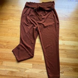 Paper bag waist fabric pants! Dress up or wear casual!